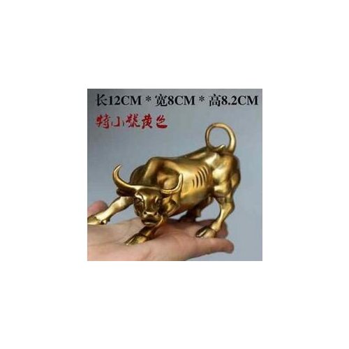 Free shipping Copper Brass CHINESE crafts decoration Big Wall Street Bronze Fierce Bull OX Statue-Brass