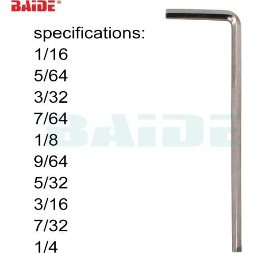 British system 1/16 5/64 3/32 7/64 1/8 9/64 5/32 3/16 7/32 1/4 Inch Hex Key Repair Tool Hand Tool Allen Wrench 1000pcs/lot