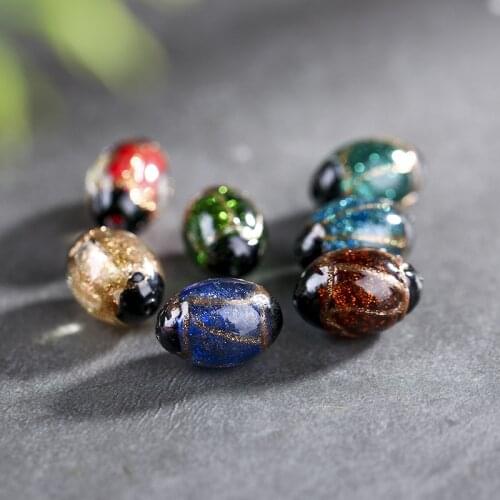 5pcs/lot 18*12mm Oval Shape Big Glass Lampwork Beads Multi-color Charm Beads for Necklace Bracelet Wholesale Jewelry Accessories