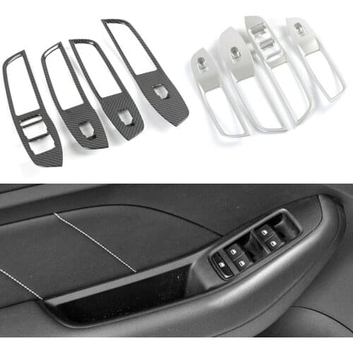 Carbon Look Chorme for MG Zs Suv 2018-2019 Interior Window Switch Button Cover Glass Lifting Trim Frame Car Accessories