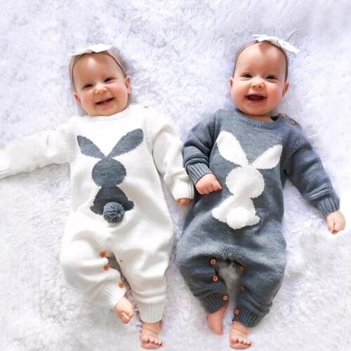 Baby knit Rompers Cartoon Knitted autumn Newborn Boys Girl Jumpsuits Clothes winter Long Sleeve Toddler Sweater Children Overall