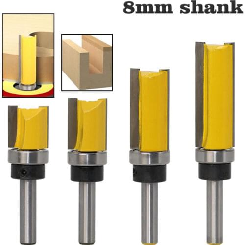 8mm Shank Profile Trimming Router Bit knife Straight End Milling engraving machine flush Tenon milling Cutter for Woodworking