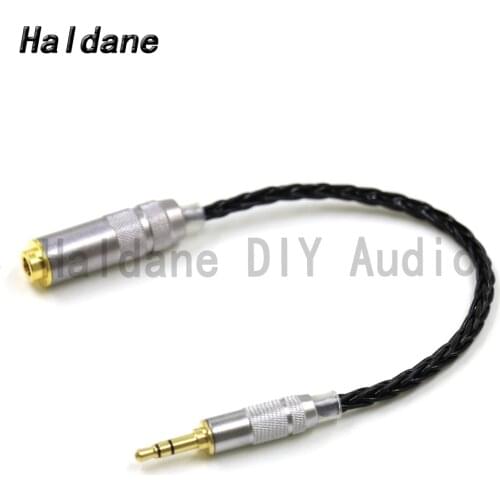 Haldane HIFI 7N Silver Plated 3.5mm 3pole Stereo Male to 4.4mm Balanced Female Audio Adapter Cable 3.5 to 4.4 Connector Cable