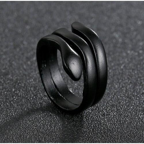 New Retro Alloy Animal Snake Adjustable Ring For Women Men Fashion Punk Exaggerated Metal Opening Ring Vintage Jewelry Wholesale