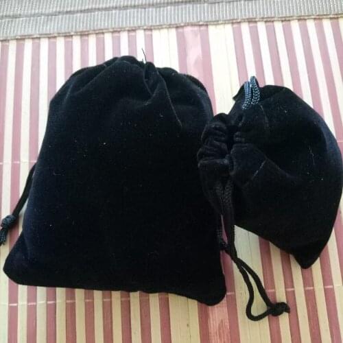 Hot Lowest price 50-1000pcs Black Velvet Drawstring bag Jewelry Packaging Display Pouches Christmas Wedding Gift Bags & Pouches