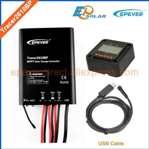 MPPT Solar charger battery 12V 24V auto work controller Tracer2610BP apply for home system/street system MT50 Meter+USB cable