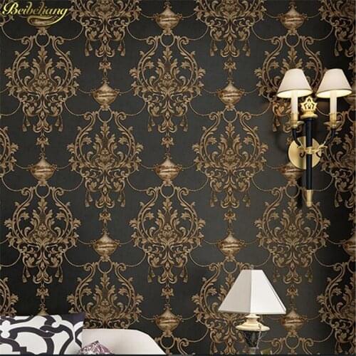 Beibehang mural wallpaper for walls 3d murals papel de parede 3d flocking black wall paper roll home decor papier peint Covering