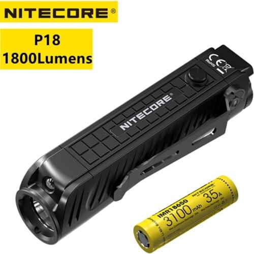 NITECORE P18 Tactical Flashlight Red+White Dual-light Source 1800Lumens 8 Lighting Modes With 3100mAh Battery Led Torch