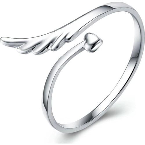 New Arrival Adjustable Rings 925 Sterling Silver Women Ring Cute Wings Jewelry Lovers Gift Party Accessories For Women