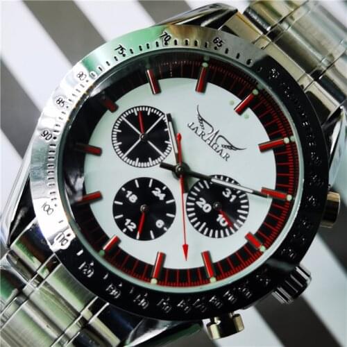 JARAGAR New Men Mechanical Watch Automatic Wristwatch Stainless Steel New Style Auto Date Sport Military Watches Male Gift Clock
