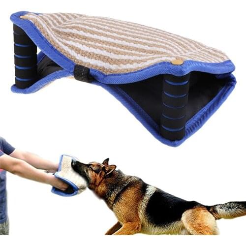 Durable Pet Dog Bite Wedge Biting Pillow with 2 Strong Handles Tough Jute Tug Toy for Aggressive Chewers Dog Pull Chew Toy