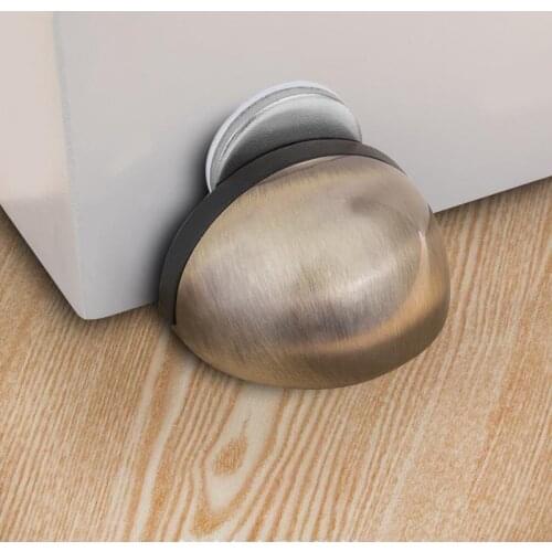Zollor Stainless Steel Rubber Magnetic Door Stopper Non Punching Sticker Hidden Door Holders Floor Mounted Nail-free Door Stops
