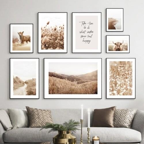 Garden Animal Mural Autumn Landscape Art Poster Oil Painting Modern Nordic Furniture Bedroom Decorative Wall Painting