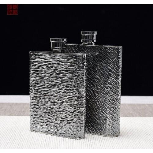 SILVER AGE S999 Sterling Silver Portable Militray Kettle Vintage Marching Wine Pot