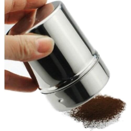 Chocolate Powder Sugar Shaker With Lid Icing Can Coffee Cocoa Sprayer Flour Mesh Sifter Stainless Steel Sprinkler Dredger Tool
