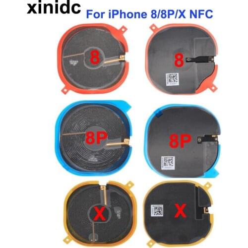 Xinidc 10pcs Wireless Charging Chip NFC Coil for iPhone 8 8Plus X Charger Panel Sticker Flex Cable WPC Pad Parts