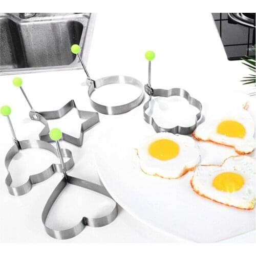 1PCS Various shape Creative Stainless Steel Fried Egg Shaper Interesting Pancake Mold Heart Shape Kitchen Tools Accessories
