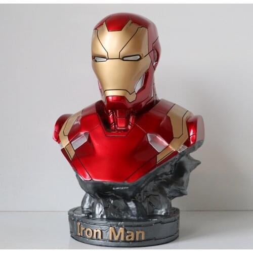 18 cm Disney Iron Man Bust Statue MK46 Half-length Model Decoration Toy Gift Collection Marvel Series Anime Figure Classic Toy