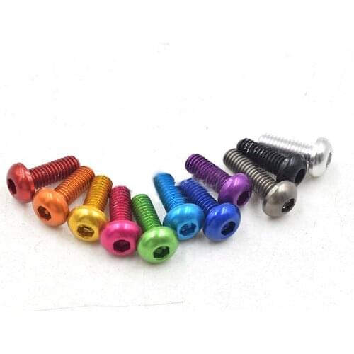 4pcs M3 Allen round head screws hex socket pan screw aircraft model rack bolts aluminum alloy bolt black color 14mm-16mm long