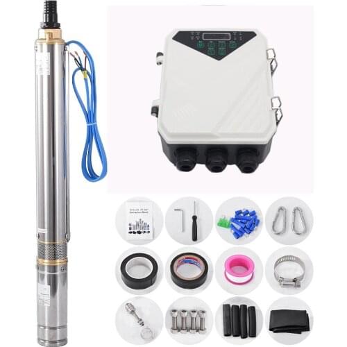 48V DC Pump Deep Well Pump Solar DC Brushless Submersible Pump With MPPT Controller 3.5m3/h 750W 95m 3DPC3.5-95-48-750 Hot Sale