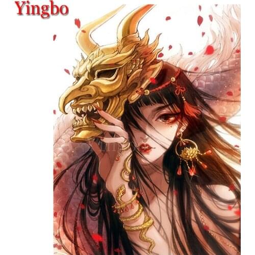 5D Square Round Drill DIY Diamond Painting horror mask woman mosaic painting rhinestones Embroidery beads Cross Stitch Kits