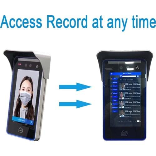 7 Inch Linux Multi Languages Dynamic Face Facial Recognition Time Attendance Device Access Control Body Temperature