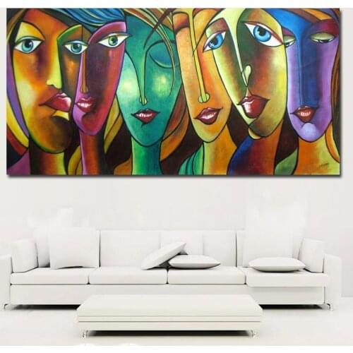Abstract Art Colorful Sexy Girl Canvas Paintings Wall Art Prints and Posters Modern Painting For Living Room Portrait