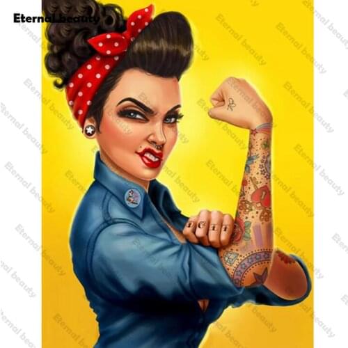 Strong Girl Diamond Painting Full Square/Round Drill 5D Diamond Embroidery Cross Stitch Kits Mosaic Home Decor Paintings Gifts