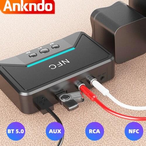 ANKNDO Bt5.0 Receiver 3.5Mm Aux Jack Stereo Rca Bluetooth Adapter Nfc Quick Connecter Usb Card Reader Music Control transmitter