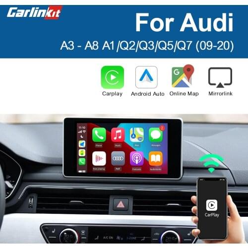 Carlinkit Decoder Wireless CarPlay Android Auto for AUDI A3 Q2 MMI 3G+ Multimedia AirPlay Mirror Music Map Smart Box IOS 14 Kit