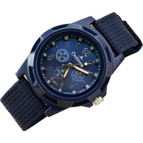 Mens Fashion Sport Watches Braided Canvas Belt Watch Analog Wrist Watch Army Military Waterproof Male Relogio Masculino gift