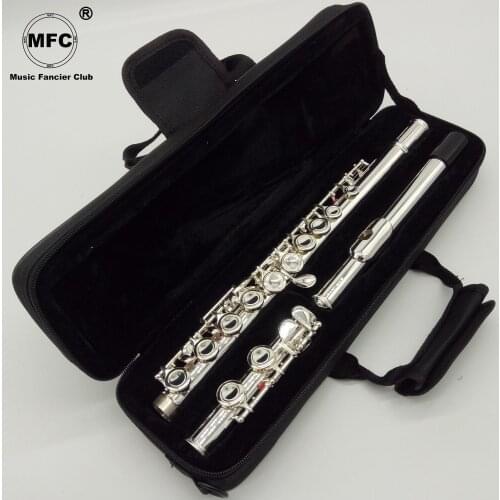 Free Shipping Music Fancier Club Intermediate Standards Flute Student Flutes Silver Plated 16 Holes Closed Hole With Case
