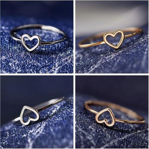 1PC Dainty Women Ring Hollow Heart Ring For Couple Wedding Promise Infinity Eternity Love Jewelry Boho Anillos Mujer BFF Gifts