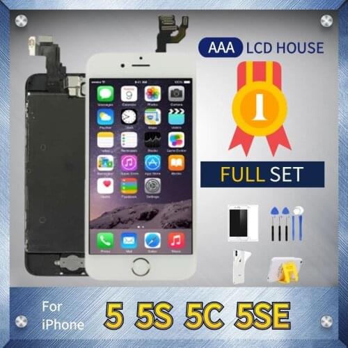 Grade AAA Display For iPhone 5 5S 5C 5SE LCD Touch Screen Digitizer Full Set Complete Assembly Pantalla+Home Button Front Camera