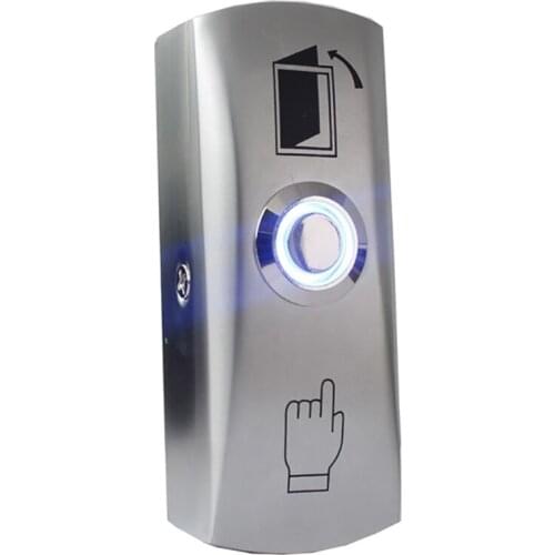 Push to Exit Button Switch NO/COM Output Zinc Alloy Panel with/without LED Light for Access Control Door Release Button Switch