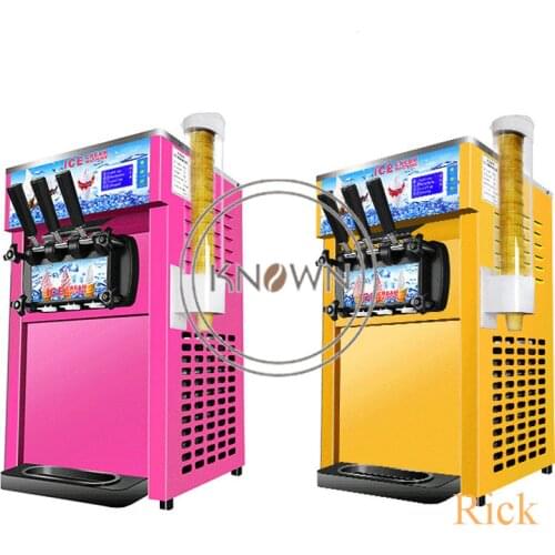 Commercial Air-cooling soft Ice cream machine electric 16L/H 3 R410a flavors sweet cone ice cream maker 110V/220V