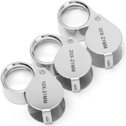 1PC Mini 10/20/30X Glass Magnifying Magnifier Jeweler Eye Jewelry Loupe Loop 21mm Jewelers Eye Optical Glass Useful Hand Tools