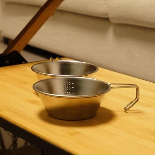 Outdoors Camping Multifunctional Stainless Steel Stacking Bowls Japanese Style Sierra Coffee Tea Wine Cups Open Flame Tableware