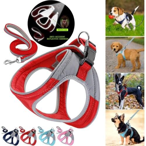 Soft Padded Dog Harness For Small Medium Dogs Chihuahua Pug Harness No Pull Adjustable Reflective Pet Puppy Harness Vest Safety