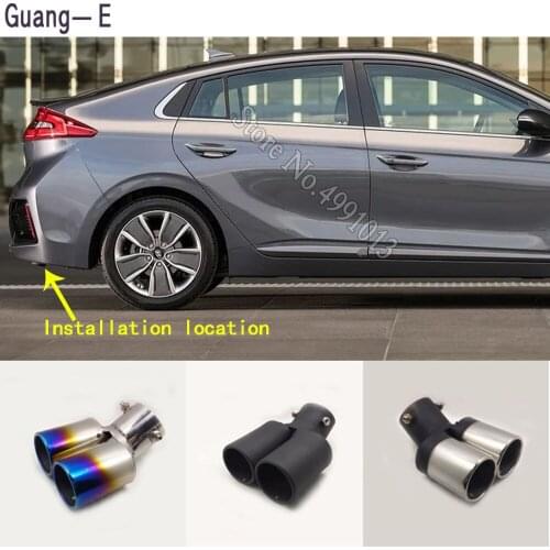 Car stickers cover muffler exterior back end pipe dedicate exhaust tip tail outlet ornament 1pcs For Hyundai IONIQ 2016-2019