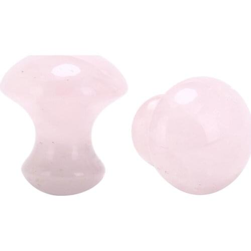 Natural Jade Facial Neck Healing Slimming Massager Mushroom Jade Roller Therapy Rose Quartz Lift Skin Tool New
