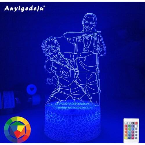 Newest 3d Lamp Anime Haikyuu Light for Kids Child Bedroom Decor Night Light Birthday Gift Manga Gadget Haikyuu Lamp