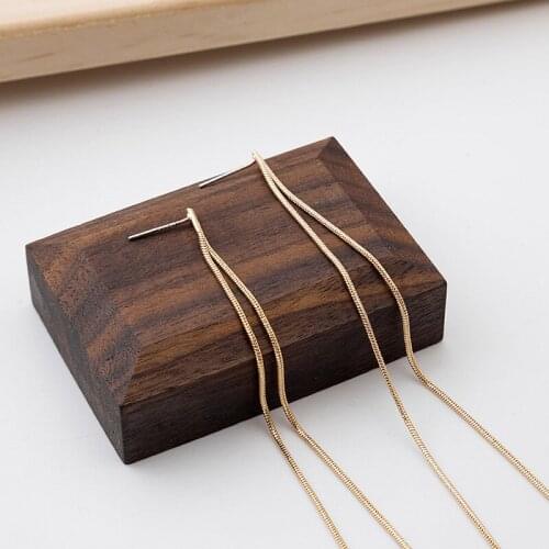 New Minimalist Silver Color Chain Long Tassel Drop Earring For Women Statement Dangle Earrings Personality Ear Line Jewelry Gift