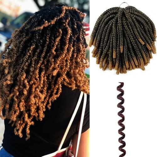 Ombre Crochet Braids Hair Synthetic Braiding Hair Nubian Twist Bounce Curls Spring Passion Twist Hair Extensions For Black Women