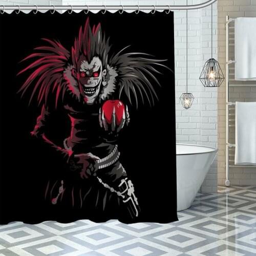 Custom High Quality Death Note Shower Curtain Waterproof Bathroom Polyester Fabric Bathroom Curtain With Hooks