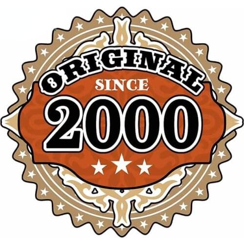 13cm x 9.3cm for Original Since 2000 Car Stickers Windows Windshield Decal Cartoon Motorcycle Anime Car Assessoires