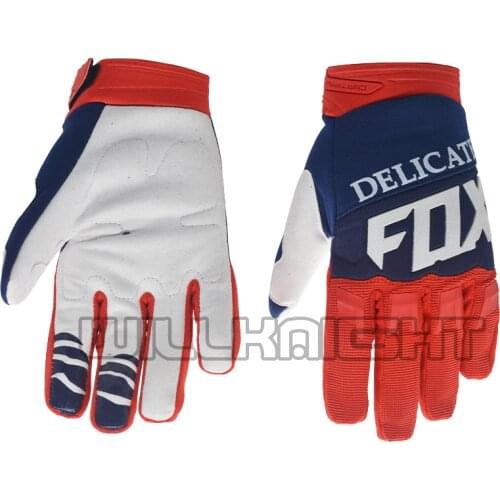 Blue White Red Delicate Fox Enduro Mountain Bicycle Offroad Motorbike Race Gloves Mens