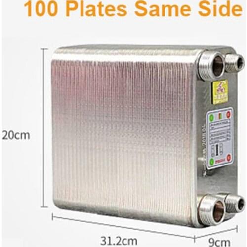 100 Plates brazed plate heat exchanger Beer Wort Chiller Cooler Home Brewing Beer Brazed plate type water heater SUS304