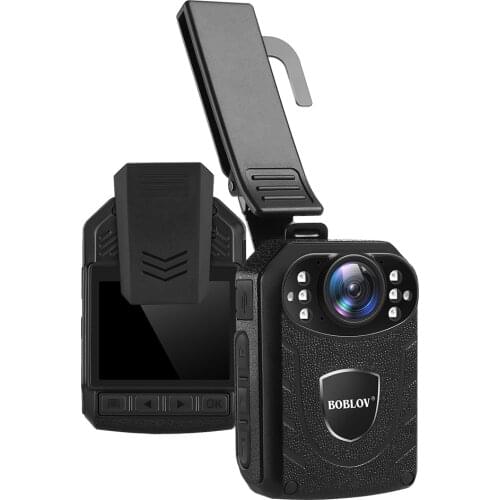 BOBLOV KJ21 64GB Police Camera HD1296P Micro Camera Wearable Body Cam Wide Angle 2" Screen Security Mini Comcorders