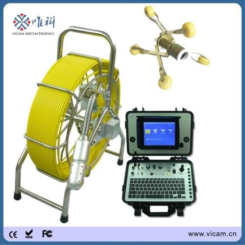 Real color Sewer pipeline drain Inspection camera system equipment 60m push rod wheel skids V8-3388PT